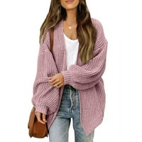 Smihono klirence pletena kruta midi duljina kardigan džemper vrhovi za žene džep dame, modne žene elegantne