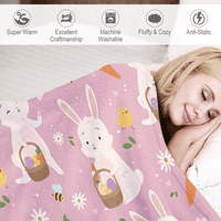 Spring Dekorativni pokrivač s jastukom za ured, krevet, kauč plišani lagani klima uređaj pokrivač šarene jaja cvijeće pokrivač za dječje djevojke dječake