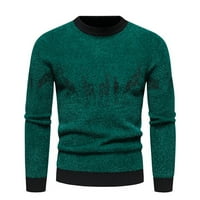 Jeseni džemperi Moderni fit džemper pulover božićni džemper za vrat muškarci zeleni 2xl