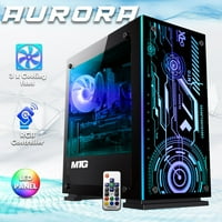 AURORA 8C Gaming Tower PC-Intel Core i 8. Gen, AMD R GDDR 8GB 256bits Grafički, 16GB RAM DDR3, 256 GB NVME, 4TB HDD RGB tipkovnice i slušalice, Web kamera, pobjeda