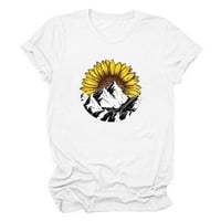Grafička majica za suncokret za žene slatka cvijeta kratka rukava majica za žene s dugim rukavima Ženska