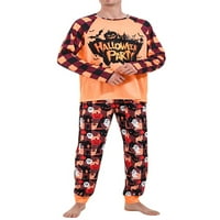 TReGren Porodica Halloween Pajamas Ghost Holiday Sleep Bawer Match Halloween PJS za porodičnu fotografiju