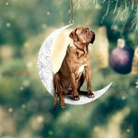 Kuluzego Iron Art Sjedni na mjesecu lijep ukras za pse za pse za ljubitelje za ljubitelje za psa Božićno