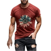 Muška majica Muškarci Ležerni okrugli vrat Popularno 3D digitalna zastava Štampanje pulover Fitness