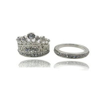 Clearance ispod $ cotonie ženski temperamentni prsten Sweet Rhinestone Crown oblikovni prsten