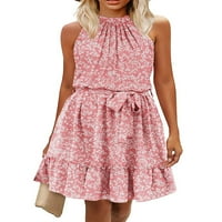 Glonme Women Mini haljina Halter kratke haljine cvjetni print ljeto plaža sandress turistički komfej