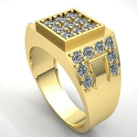 Prirodno 1.5carat okrugli rez Dijamantni muški obljetnice za angažman prsten od punog 18k ruža, bijelo ili žuto zlato FG VS2