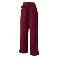 Ženske casual pantalone Žene Ležerne prilike u boji labavi džepovi elastične pojaseve za struk duge