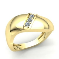 0,33CTW okrugli rez dijamantni muški kamen godišnjica vjenčana traka čvrstog 14k ruža, bijela ili žuta zlatna FG vs