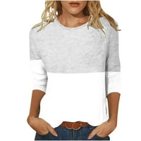 Miluxas Womens Tops Košulje Plus Veličina Čišćenje Ženska modna tiskana Labava majica Srednja rukava