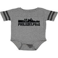 Inktastična Filadelfija Skyline Grunge Poklon Baby Boy ili Baby Girl Bodysuit