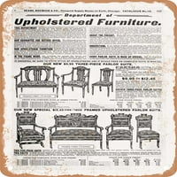 Metalni znak - Sears reprodukcija kataloga sa tapeciranim stolicama PG. - Vintage Rusty izgled