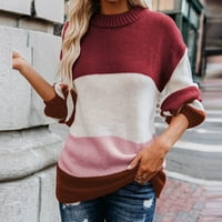 Ženski ležerni prugasti pulover džemper sa slobodnim zglobovima Pletene košulje gornji zimski džemper