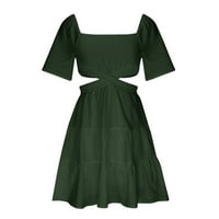 Ležerne ljetne haljine za ženske haljine za žene u odjeći ruffle mini bluza zelena s