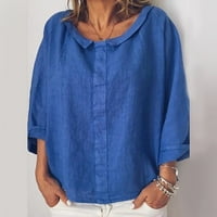 Ženski vrhovi okrugli dekolte Ženske bluze Modni grafički otisci Ljetne majice s dugim rukavima Tunički