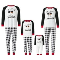 Odjeća za božićnu porodicu Xmas Pismo Snjegović otisci vrhovi hlače pidžama set za odrasle djece