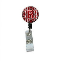 Carolines Treasures CJ1073-RBR slovo r fudbal crveno, crno-bijelo uvlačenje značke koluta