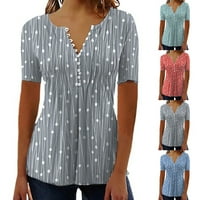 Ljetna ženska majica polka tačkice V-izrez Tuničke ljuljačke vrhove dame bluza plus veličina