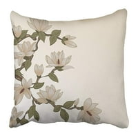 Ružičasta klasična s magnolijevom cvijećem na kolekciji grana slatka elegancija cvjetni vrt jastuk jastuk