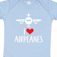 Inktastična ravnina I Love Airplanes Poklon Baby Boy ili Baby Girl Bodysuit