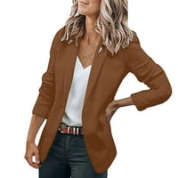 Ženske vrhove dame modne casual solidne boje dugih rukava od reverskog odijela Stil male jakne majice