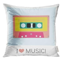 Muzička audio kaseta stara traka u ravnom stilu retro i vintage 90-ih jastučni jastučni jastuk