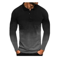 CLlios polo majice muškarci slim fit dugi rukav vrhovi gradijentna formalno poslovno golf majice okreću