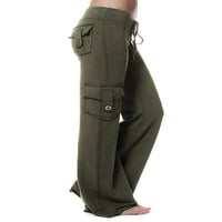 Prednjeg swwalk dame dna s džepovima Yoga hlače Elastična pantalona za struku Vježbanje Stretch džumbeni