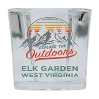 Elk Garden Zapadna Virdžinija Istražite na otvorenom SOUVENIR SQUARE BASE LIQUOR STAKLO 4-pakovanje