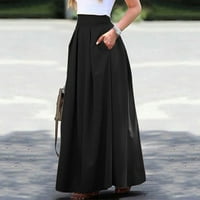 Ženska suknja na pletenu maxi visokog struka A-line Flowy dugih suknji Ležerne prilike Elegantna silaska