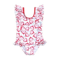 Dječji kupaći kupaći kostimi za djevojke Ljetni crtani print ruffles kupaći kostim plaža Onesie bikini