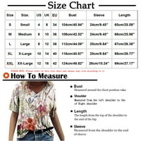 Thirts majice za žene Ljetne vrhove Grafički casual s kratkim rukavima V izrez Loop Floral okruglog