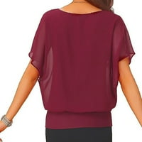Ženske plsinske šifonske košulje Elegantne mrežice ruffle ruff Tunic Tops Fashion Slim Fit Solid COLL