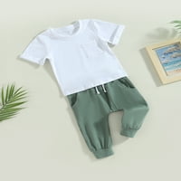Dojenčad za djecu za bebe Dječak Ljetna odjeća majica kratkih rukava + elastične hlače za vuču elastične