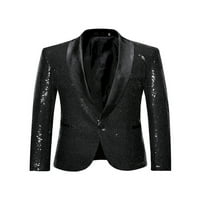 Muški sjajni šljokice odijelo jakne Blazer Slim Fit haljina odijelo jedno dugme Tuxedo za zabavu, vjenčanje,
