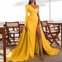 SHPWFBE ženske haljine casual haljine za žene Ženska elegantna proreza Jednostavna dugačka haljina