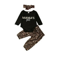 Bebiullo Toddler Baby Girl Girls Girls vrhovi leopard hlača Podešava set