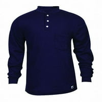 Nacionalna sigurnosna odjeća FR LNG rukava Henley majica, NVY, XL, tipka C54Pibslsxl