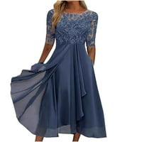 Ženska dužina čaja Vez čipka čipke šifonske haljine haljine haljine casual haljine