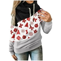Žene Božićne tiskane pulover dukseve s dugim rukavima nacrtač s kapuljačom dukserice hot6s4485725