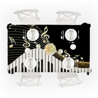 VikakioOze klavir glazbeni uzorak stolni tkani pravokutni čaj poklopac za oblaganje kućnog dekora