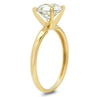 3CT okrugli rez Clear Moissine 18K žuta zlatna godišnjica za angažman prsten veličine 9.25
