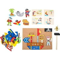 Chictail drvene igračke gusarske tematske čekiće umjetnost i zanata Playset dizajnirana za djecu 6+,