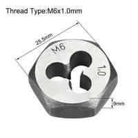 M6X On Rethreading Die, karbonski čelik Metric Hexagon Konder cijevi, tačnost: 6g