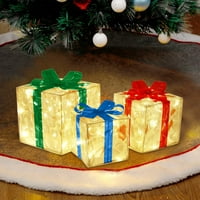 Božićni dekor Božić užaren poklon Bo Ornament sa lukom Božićna rasvjeta Bo Vanjska svjetlosna osvjetljenje Božić Bo Vanjski ukras poklon dvorište