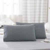 Set jastučnika - standardni jastučnice brušeni mikrofiber, veliki jastučnica sa kovertom tamno siva