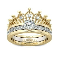 JOPHUFED odvojive krune dame prsten za mikro-innaid cirkon dvodijelni dvo-u-jedan pokloni na caringu