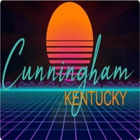 Cunningham Kentucky Vinil Decal Stiker Retro Neon Dizajn