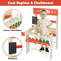 Trgovina Trgovina Tržnička igračka, dječji drveni tržišni štand Pretvara se Play set sa poklon blagajne