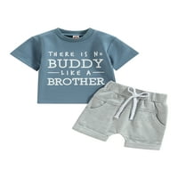 TODDLER Baby Boy odjeća Ljeto odijelo Kratki rukav Dude pismo T-majice na vrhu Casual Jogger Shars set